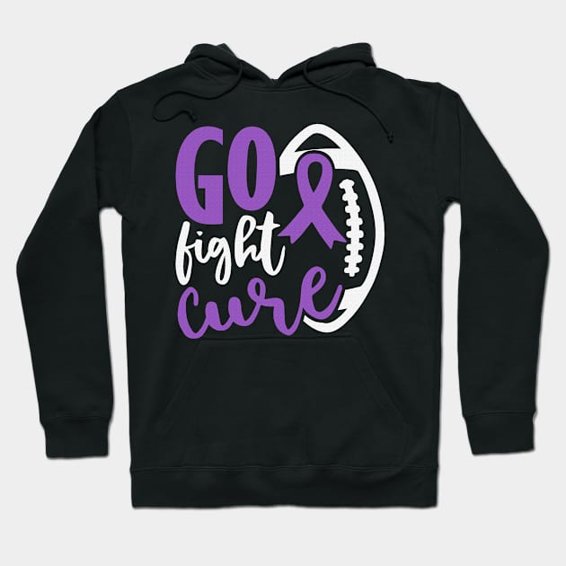 Football Tackle Go Fight Cure Gastric Cancer Awareness Periwinkle Ribbon Warrior Support Hoodie by celsaclaudio506